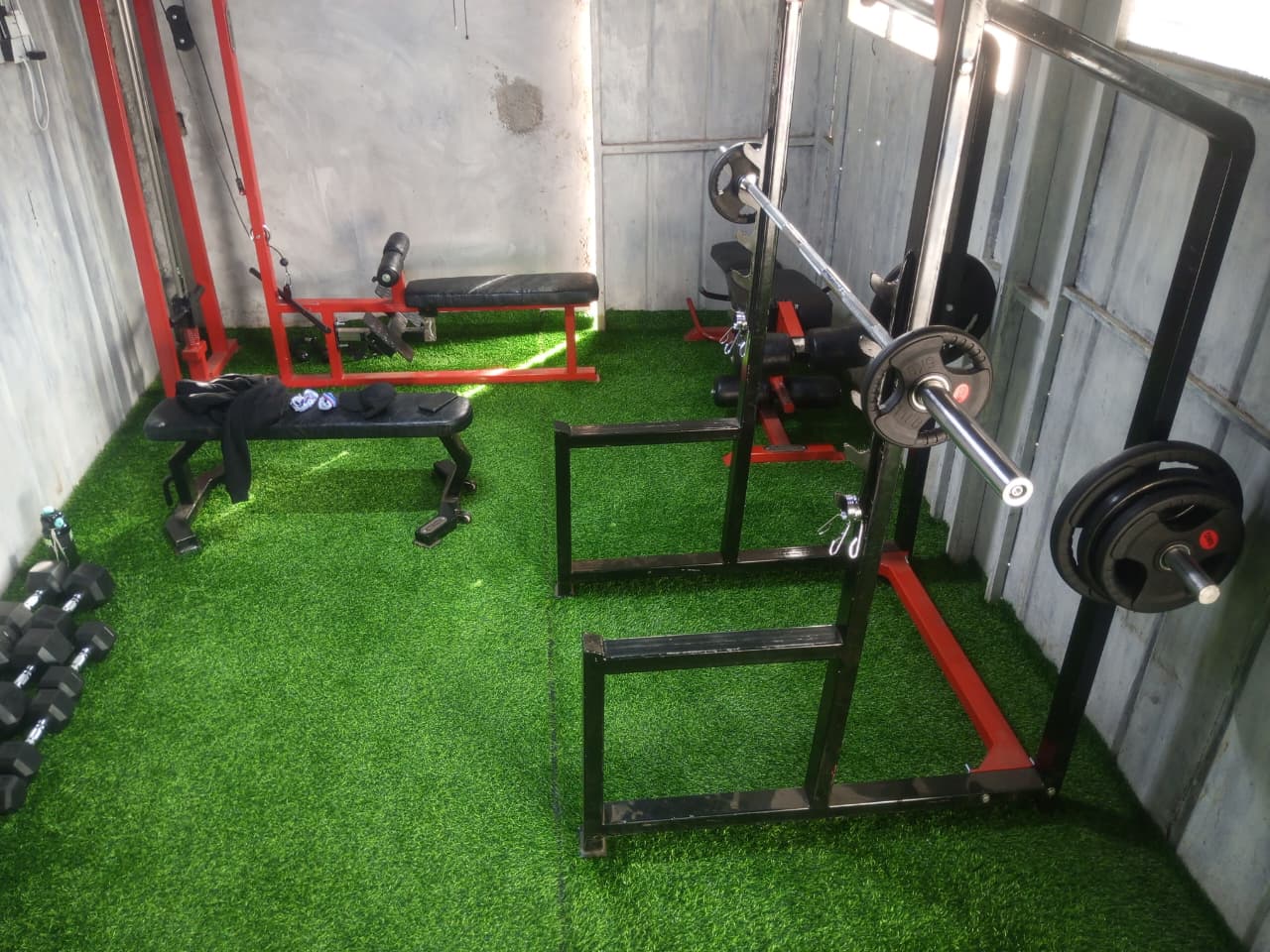 TrankFit barbell loaded with plates